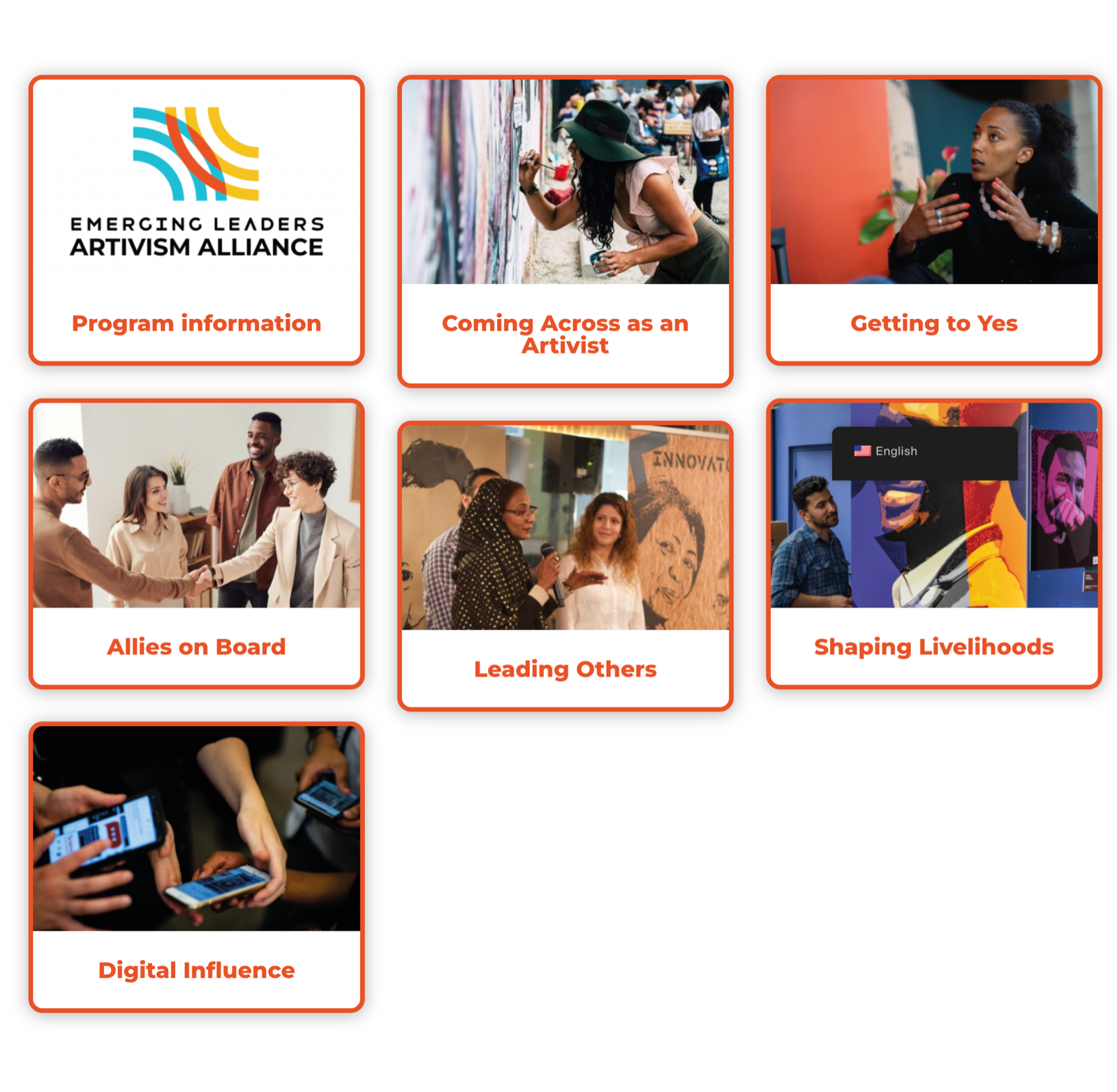 Espace d’apprentissage du programme Emerging Leaders Artivism Alliance
