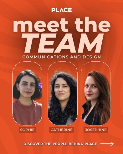 Carrousel Instagram de PLACE présentant l’équipe communication et design